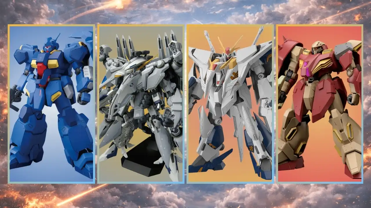 Gunpla model kit runners and parts on a workbench ready for cutting and nub removal