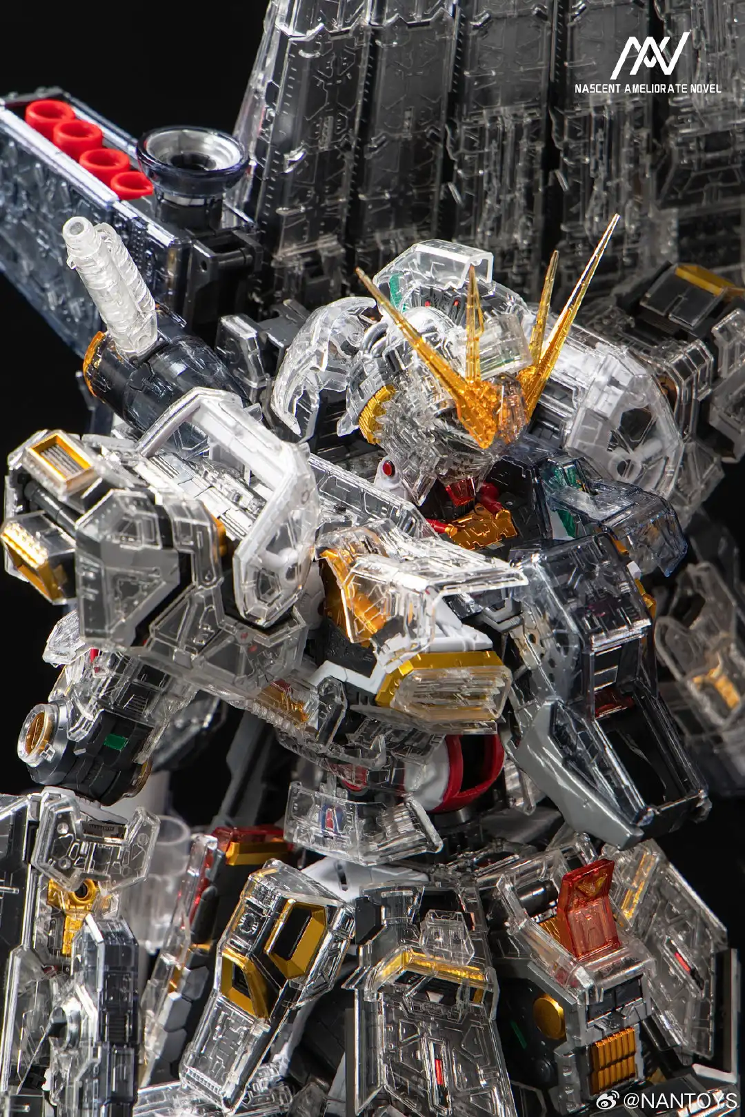 Perfect Grade Unleashed Nu Gundam Clear Armor Myniatures