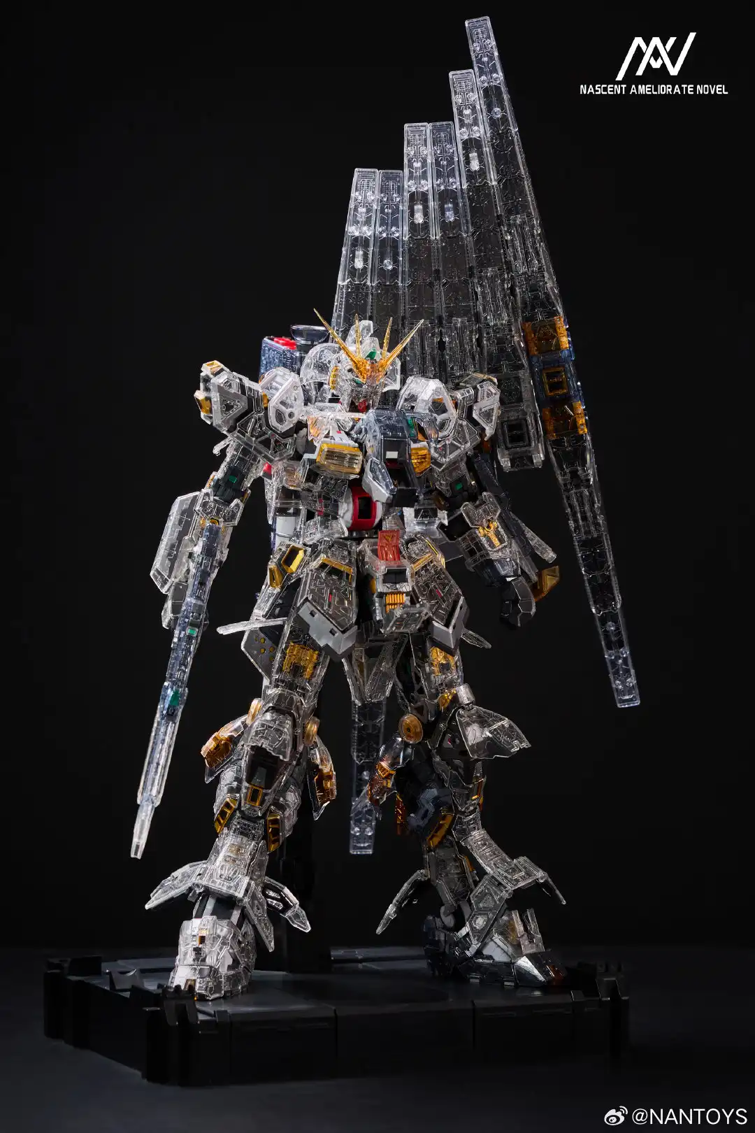 Perfect Grade Unleashed Nu Gundam Clear Armor Myniatures