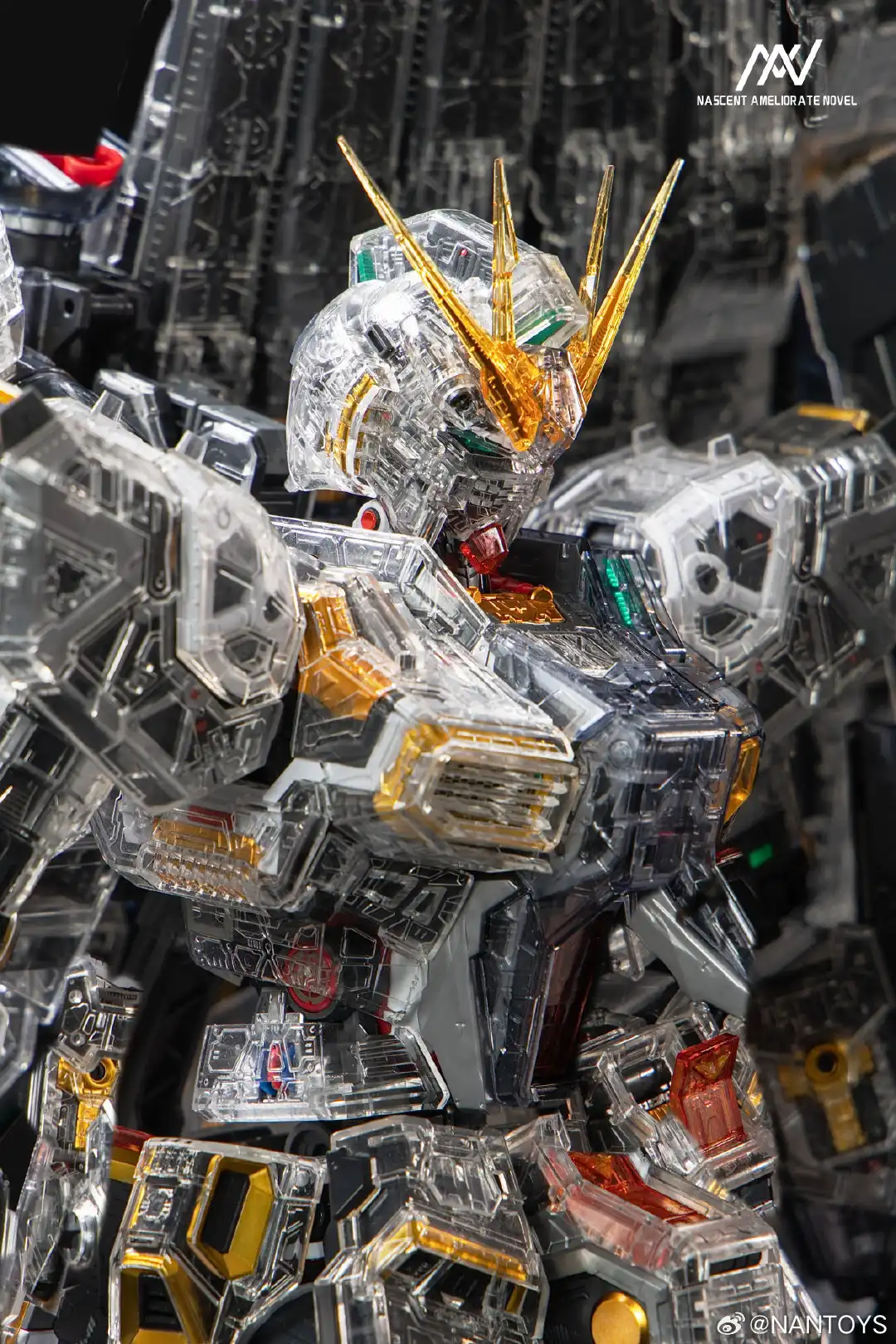 Perfect Grade Unleashed Nu Gundam Clear Armor Myniatures