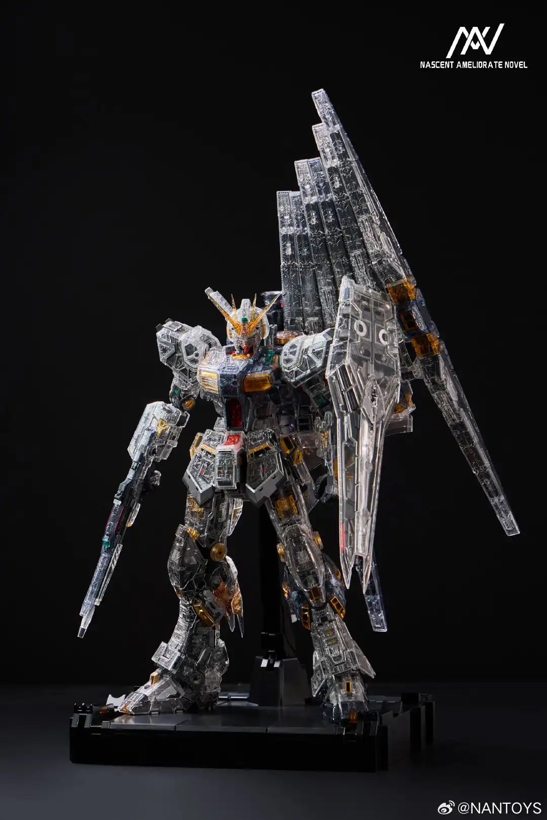 Perfect Grade Unleashed Nu Gundam Clear Armor Myniatures