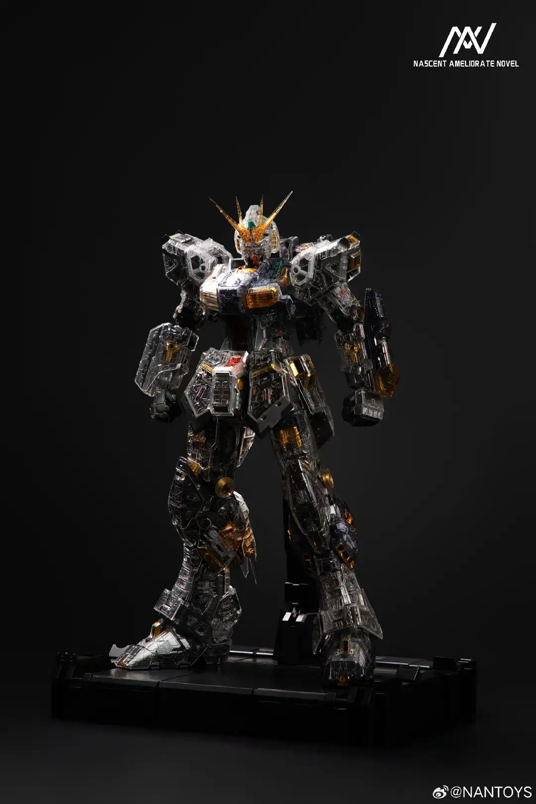 Perfect Grade Unleashed Nu Gundam Clear Armor Myniatures